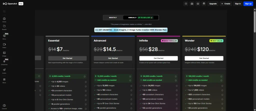 Detailed Breakdown of OpenArt Pricing Plans