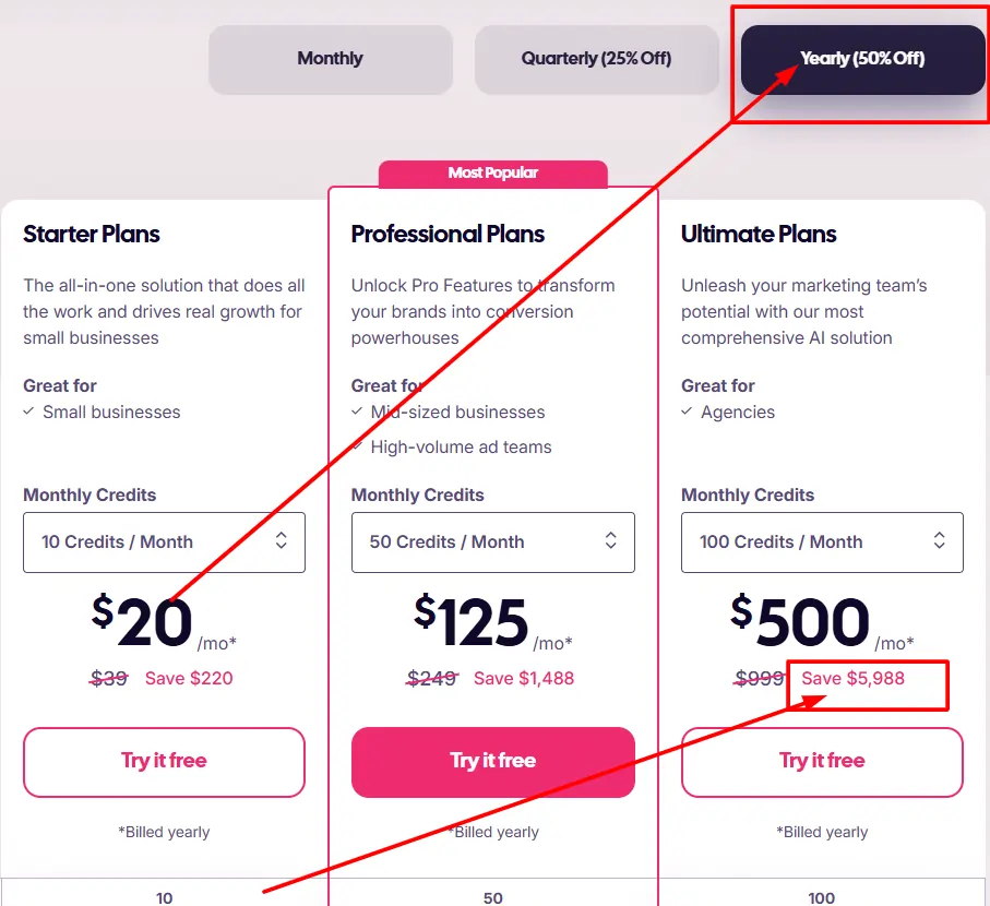 AdCreative.ai Pricing Discounts