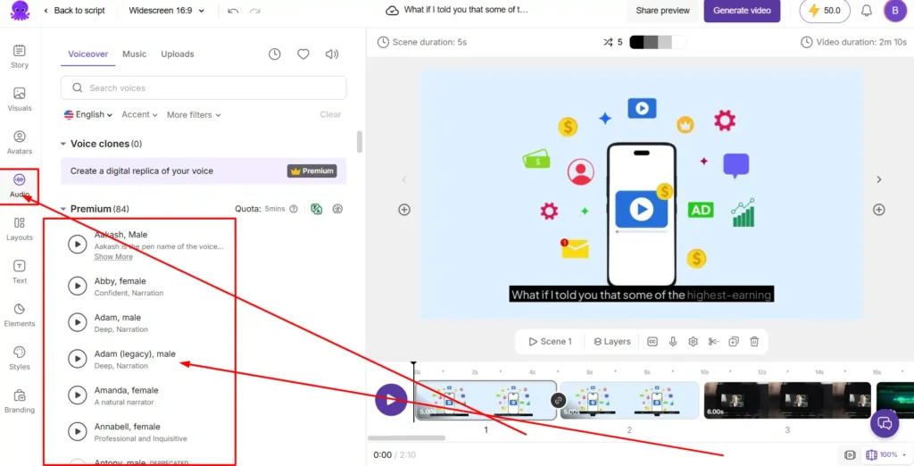 Add Background Music and AI Voiceovers