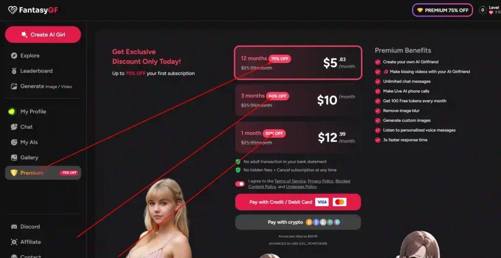FantasyGF Pricing Discounts