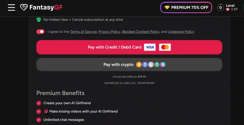 FantasyGF Payment Options