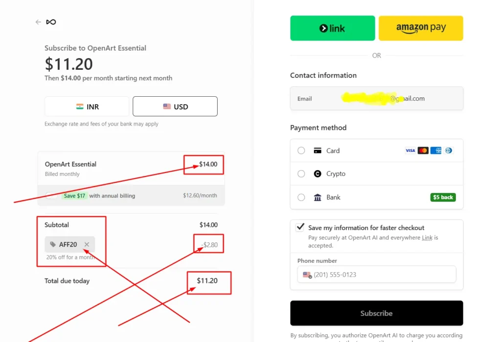 OpenArt AFF20 Coupon Code