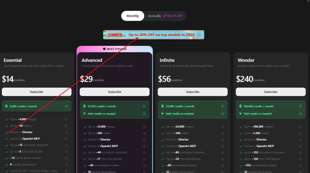 What Is the OpenArt 2026 Summer Sale?