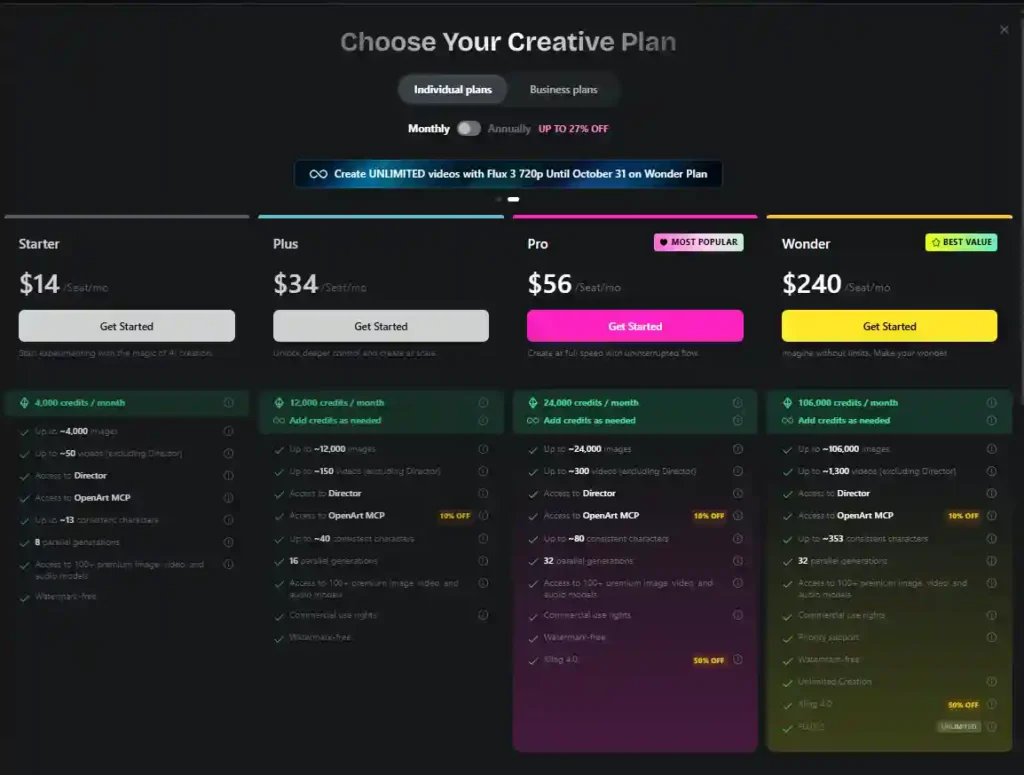 Best OpenArt Plan for Kling 4.0 on OpenArt: Pro or Wonder?
